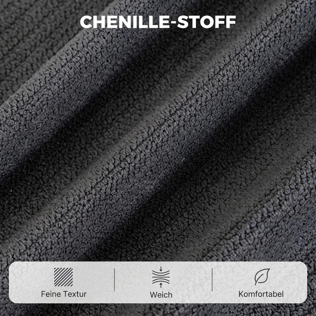 RELAXSESSEL mit Aufstehhilfe Polyester Dunkelgrau - Greige/Dunkelgrau, Textil/Metall (83/106/93cm) - HOMCOM