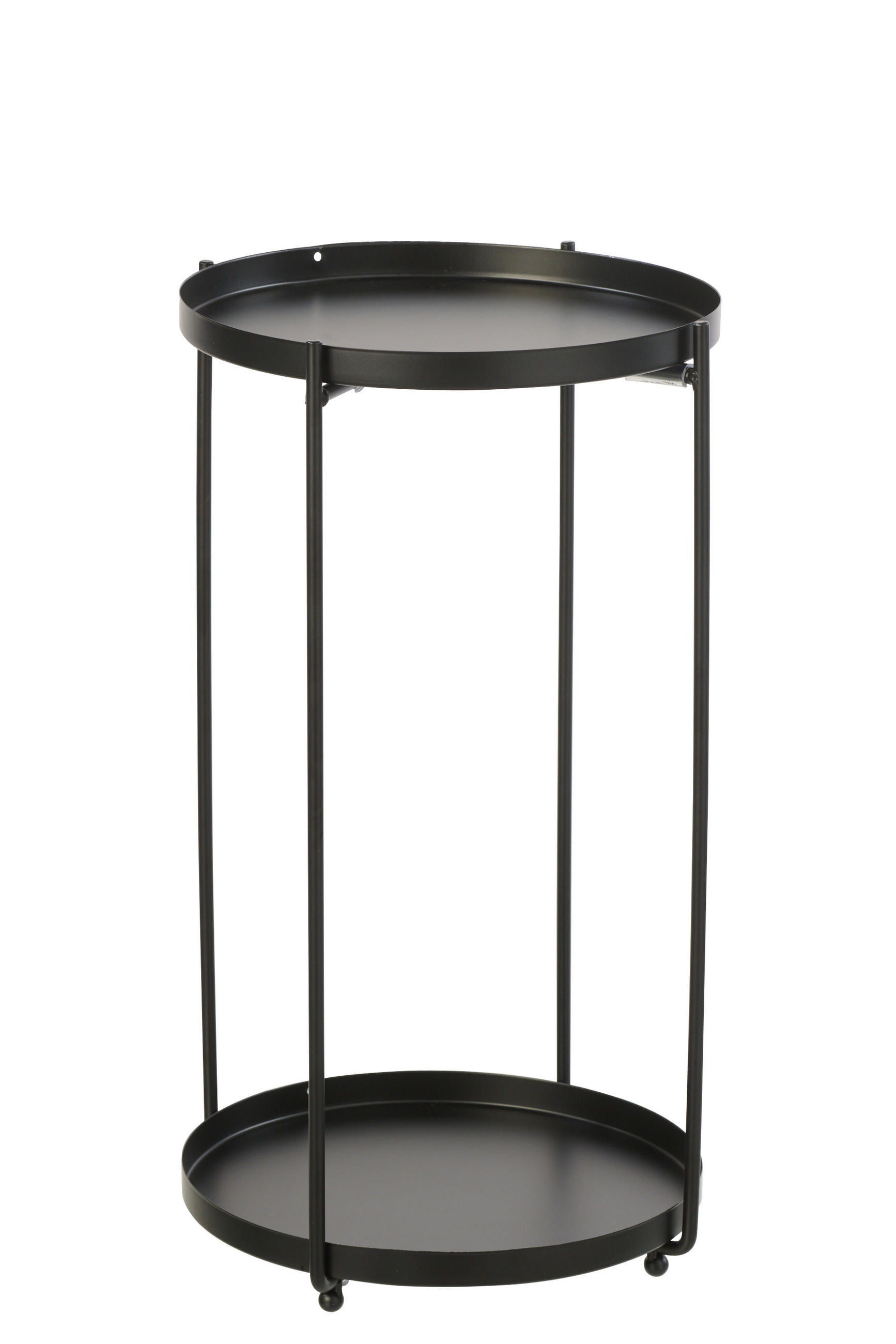 BEISTELLTISCH RUND - Schwarz, Metall (27/27/46cm) - J-Line