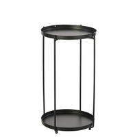 BEISTELLTISCH RUND - Schwarz, Metall (27/27/46cm) - J-Line