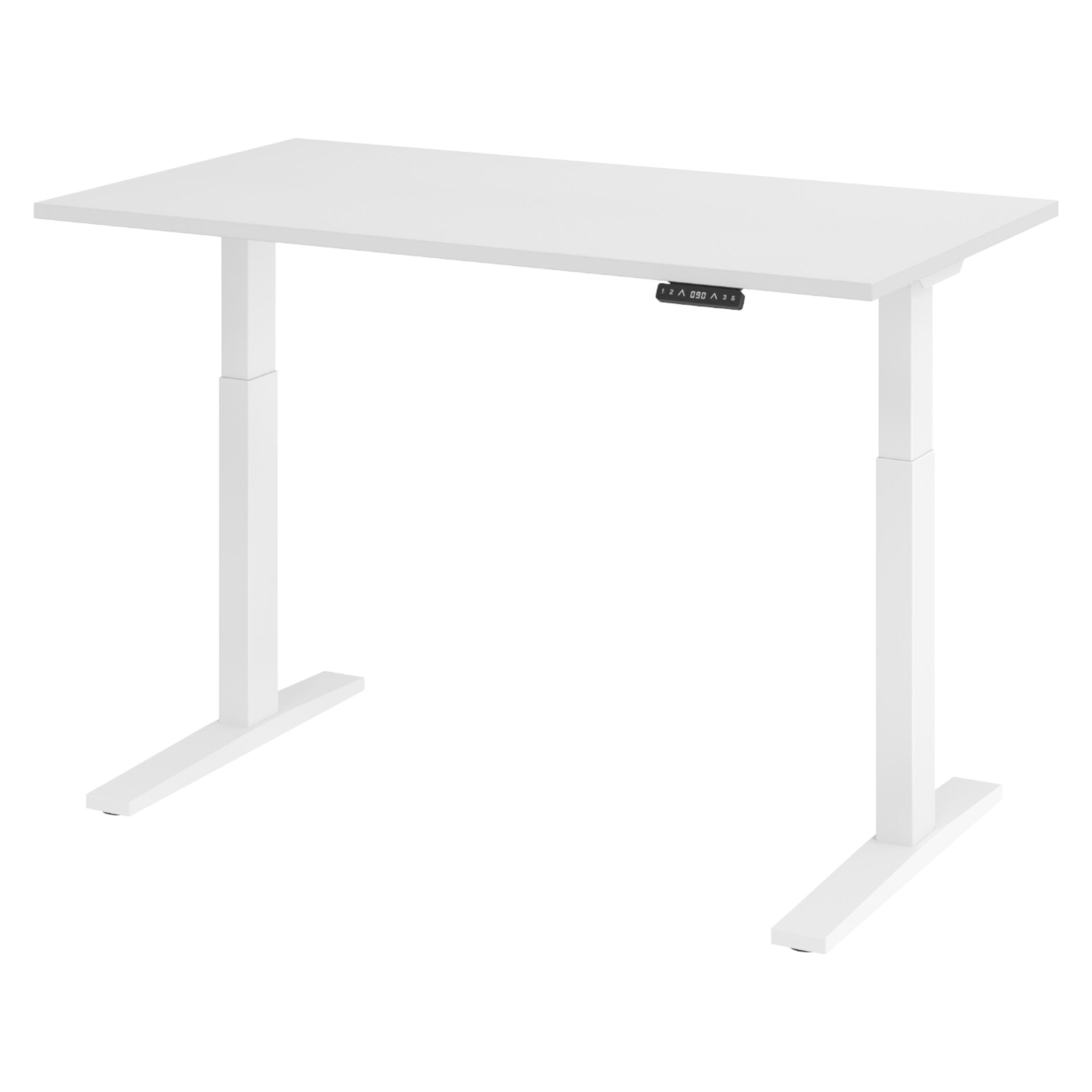 SCHREIBTISCH elektrisch XMKA 80/140/74 cm in Weiß/Weiß - Weiß, Holzwerkstoff (80/140/74cm) - bümö