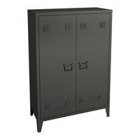METALLSCHRANK Oripää - Schwarz, Metall (75/110/33cm) - [en.casa]