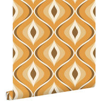 TAPETE Retro-Ornamente 50 x 900 cm - Orange, Papier (50/900cm) - ESTAhome