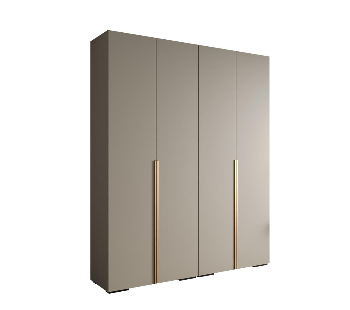 DREHTÜRENSCHRANK 236.7/200/47 4-türig - Kaschmir/Goldfarben, Holz/Metall (200/236.7/47cm) - MÖBEL KRYSPOL