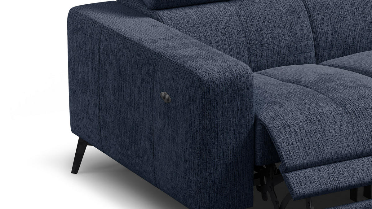 RELAXSOFA MORELLO 2-Sitzer, marineblau, 2 x Relax Zero Gravity - Dunkelblau, Holz/Textil (164/82/103cm) - Courtois Laville