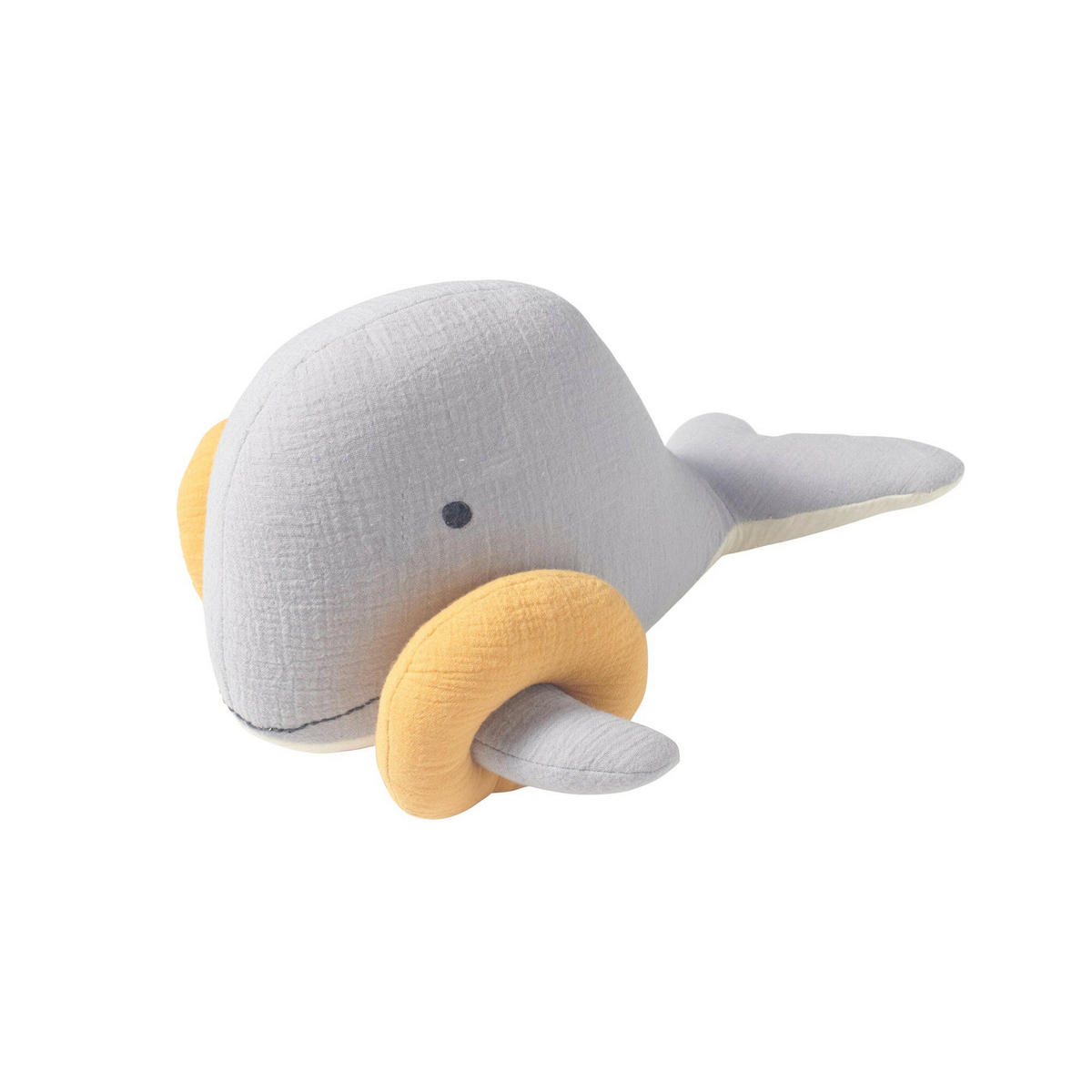 KUSCHELTIER Musselin Wal Bobby - Grau, Textil (33/33cm) - nordic coast company