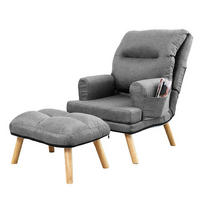 SESSEL Memo mit Fußhocker Rückenlehne 5-stufig einstellbar, hellgrau - Grau, Kunststoff (107/95/66cm) - Margaret Hadas24