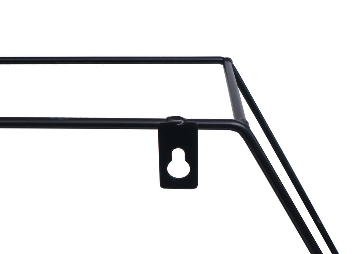 WANDREGAL sechseckig 43x49x11cm 3 Regalböden Metall Massiv-Holz Industrial Dunkelbraun - Braun, Metall (49/43/11cm) - BERLINLODGE