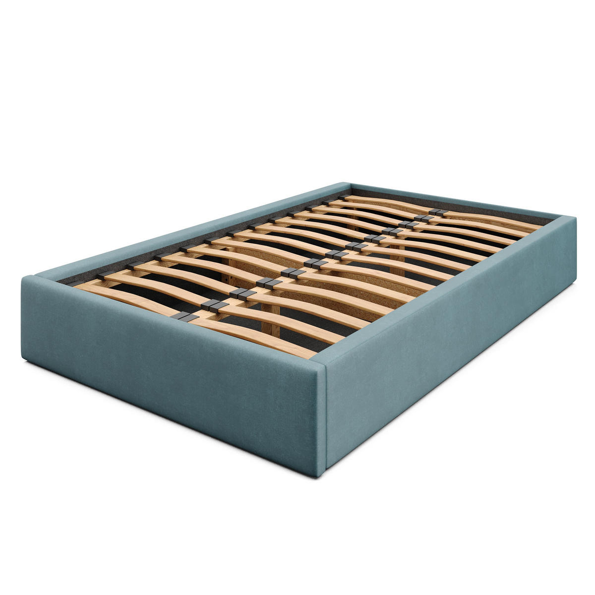 POLSTERBETT 120x200cm Bett mit Stauraum Lattenrost Meerfarbe - Blau, Holz/Holzwerkstoff (120/200cm) - Muralo