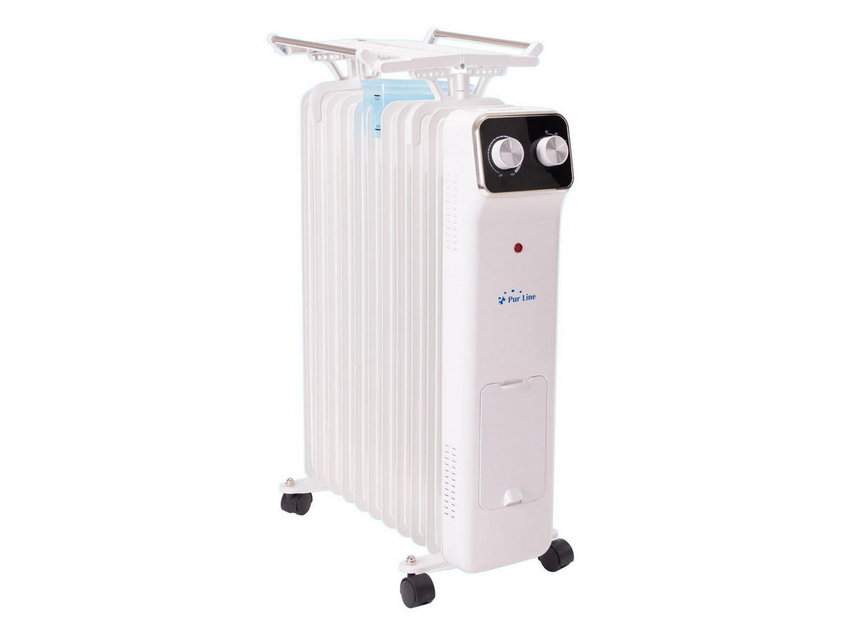 ÖLRADIATOR Weiß mit Rollen und 3 Leistungsstufen 2500 W - Weiß, Metall (46/62/15cm) - Purline