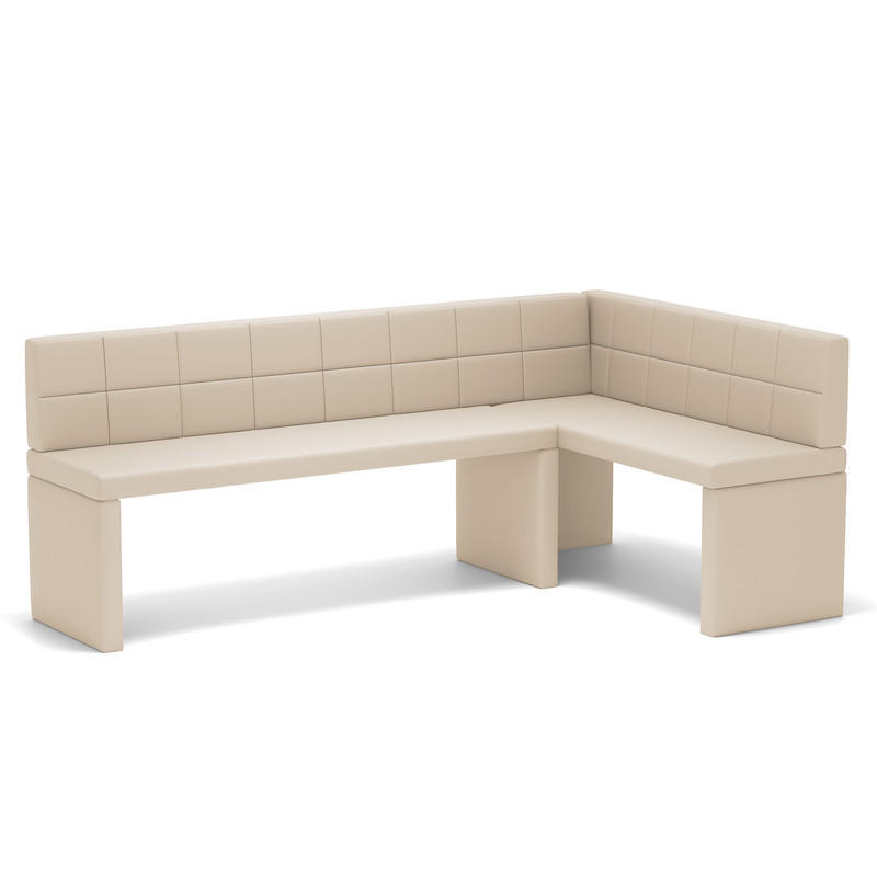 ECKBANK rechts MELVIN Kunstleder, 142/196 cm Beige - Beige, Holz/Kunststoff (142/196cm) - Idohome