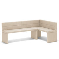 ECKBANK rechts MELVIN Kunstleder, 142/196 cm Beige - Beige, Holz/Kunststoff (142/196cm) - Idohome