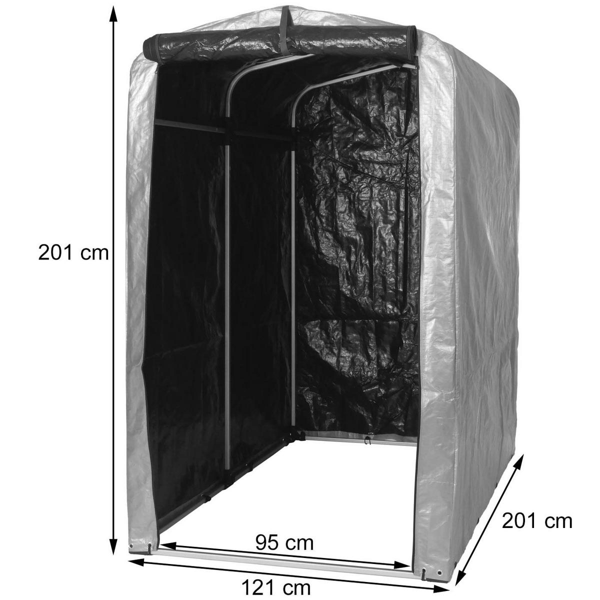 FAHRRADGARAGE Silber - Silberfarben, Metall (121/201/201cm) - MCW