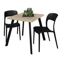 BISTROTISCH Eirene 70x70x75 schwarz matt/eiche sägerau - Graubraun, Metall (70/70/75cm) - 58aufmkessel
