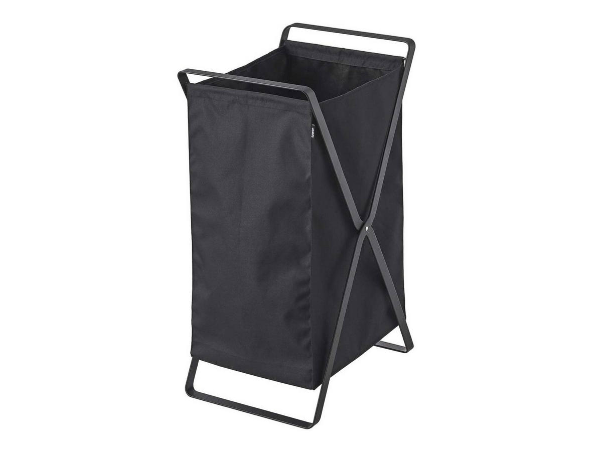 WÄSCHESAMMLER Tower schwarz 36/64/30 cm - Schwarz, Metall (30/64/36cm) - Yamazaki