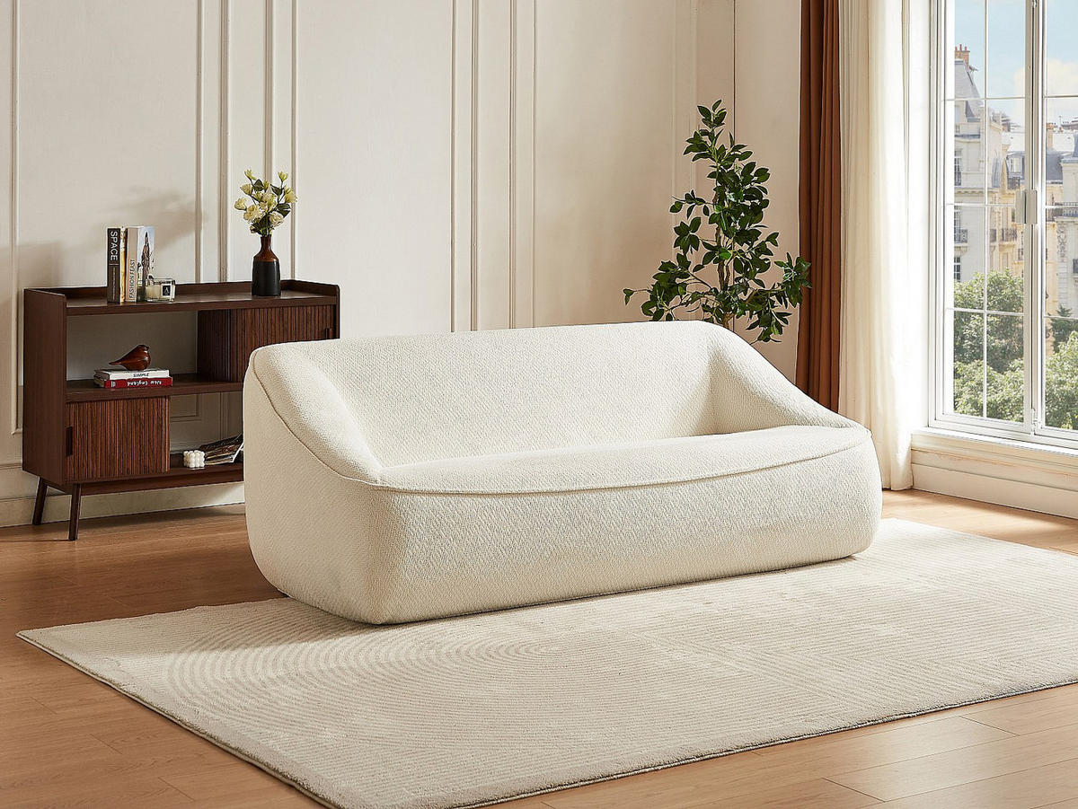 SOFA - 3 Personen - stoff - beige Kireba - Beige, Textil (203/74/103cm) - Vente-Unique