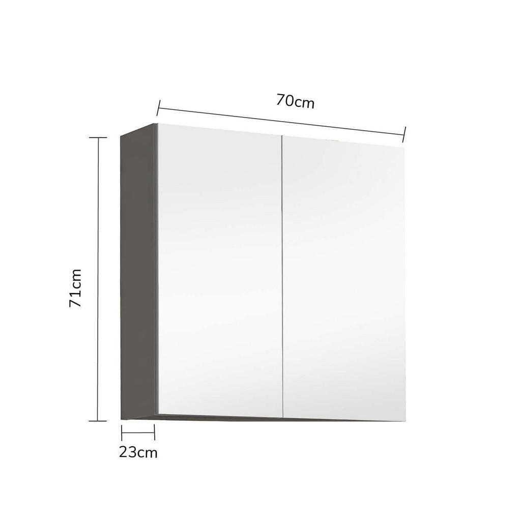 Thumbnail - Mokebo Bad-Spiegelschrank, Schwarz, Holzwerkstoff, 2 Fächer, 70x71x23 cm, Badezimmer, Badezimmerspiegel, Spiegelschränke