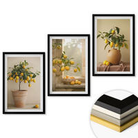 WANDBILDER 3er-Set - 40x60 cm Schwarzer Rahmen - Zitronenbäume im Topf - Schwarz, Kunststoff (40/60cm) - ArtPrintCave