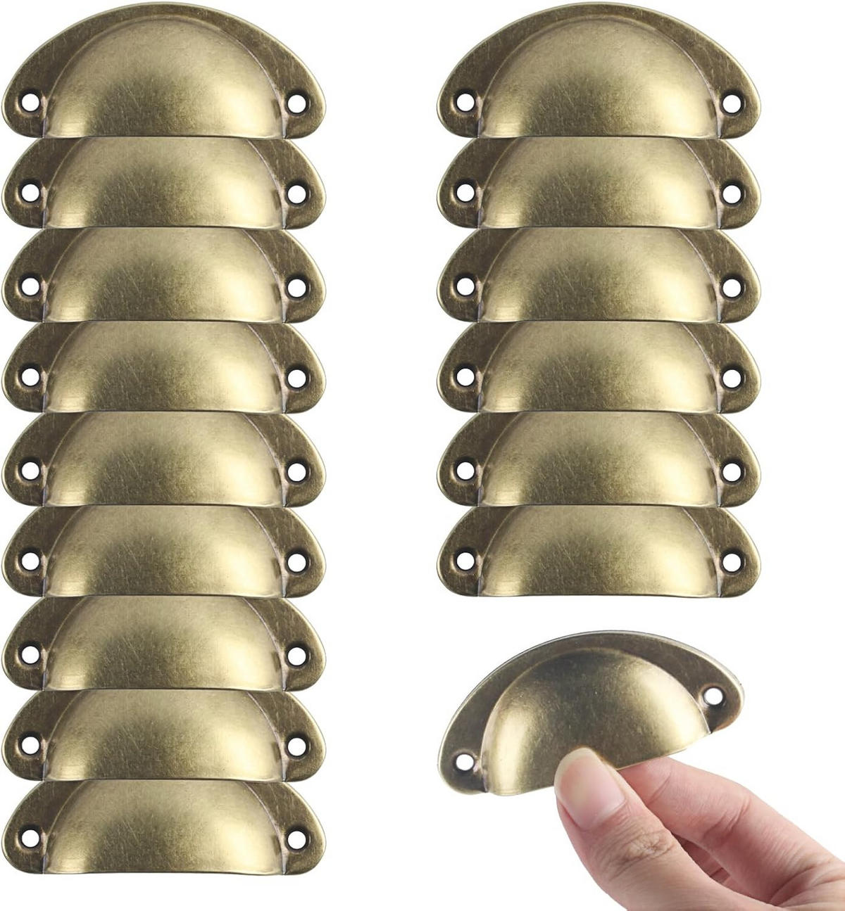 SCHRANKKNOPF 16er-Set - Goldfarben, Metall (3.5/2/8.1cm)