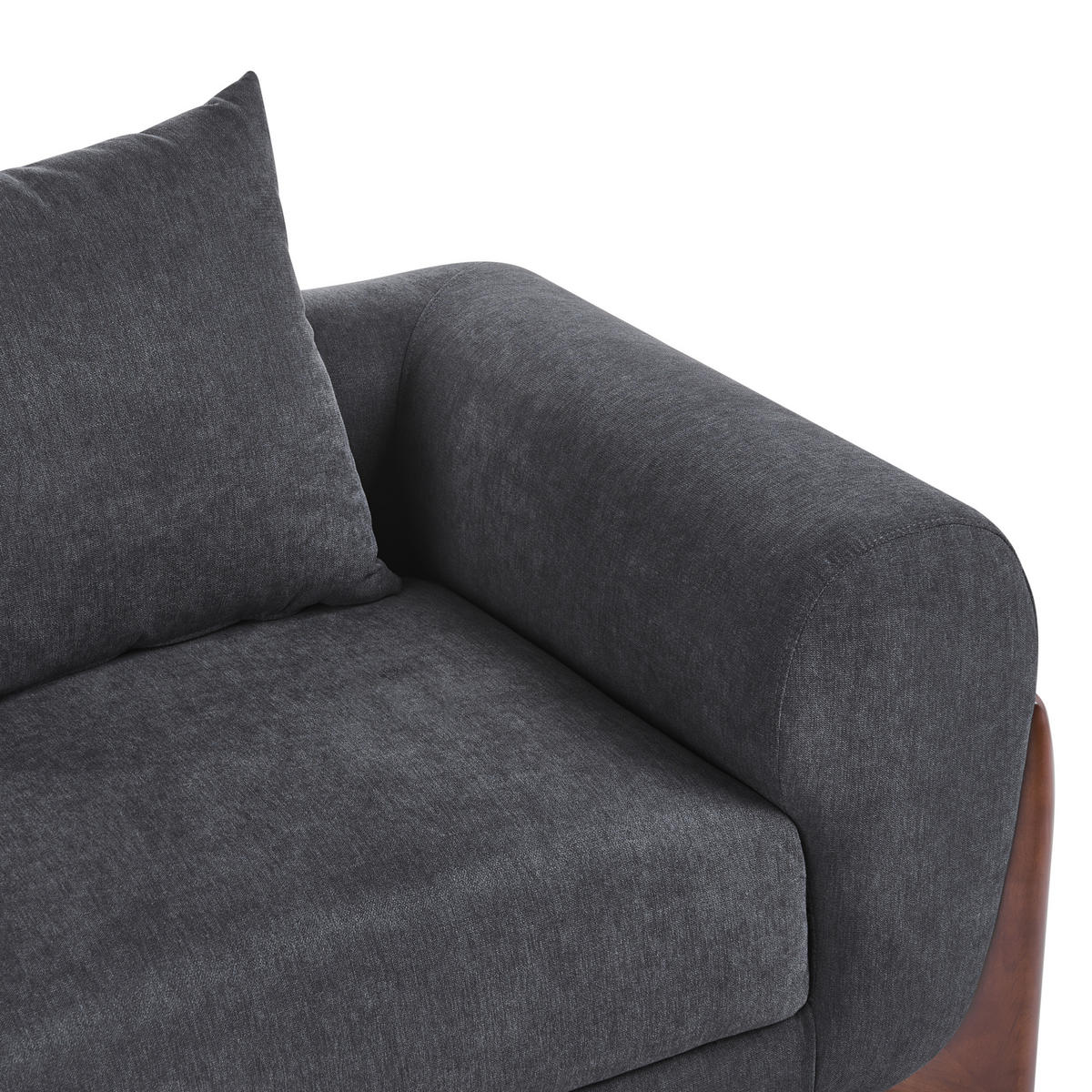 2-SITZER-SOFA Schwarz Vinliden - Schwarz/Braun, Textil (180/62/87cm) - Beliani