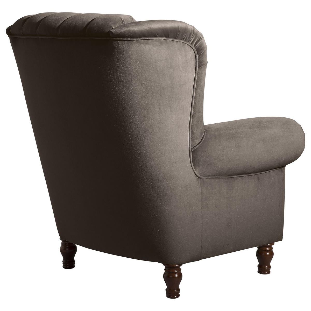 OHRENBACKENSESSEL Katreen Bezug Samtvelours Buche nussbaum dunkel / braun - Braun, Kunststoff (91/101/90cm) - 58aufmkessel