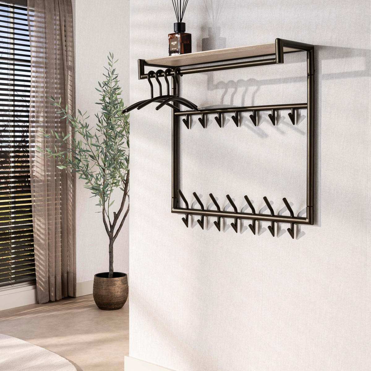 WANDGARDEROBE Terrra 65 27/85/86 cm - Beige, Metall (85/86/27cm) - Hoyz Collection