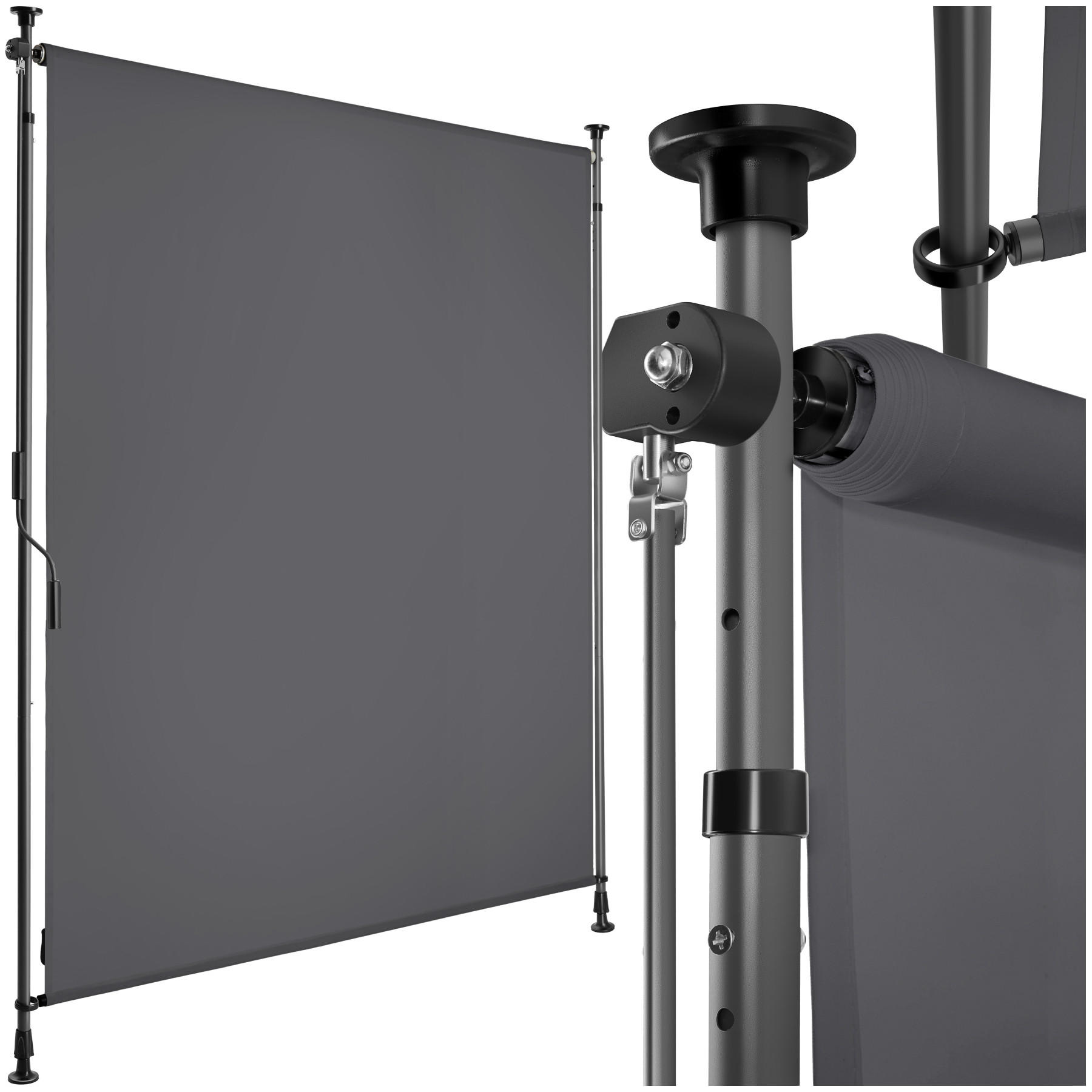 KLEMMMARKISE Taija,leichtgängige Handkurbel,dunkelgrau - Dunkelgrau, Kunststoff (128/310cm) - tectake