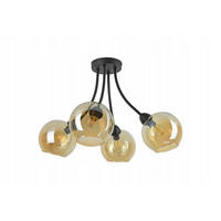 DECKENLEUCHTE Kogel - Transparent/Schwarz, Glas/Metall (60/60/37cm) - kiki design