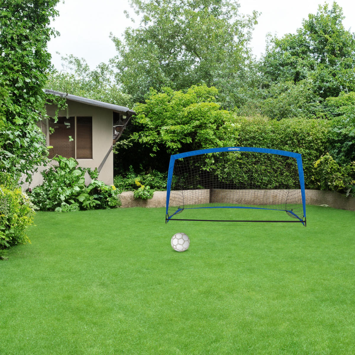 FUSSBALLTOR - Blau, Kunststoff/Textil (195/115cm) - Relaxdays