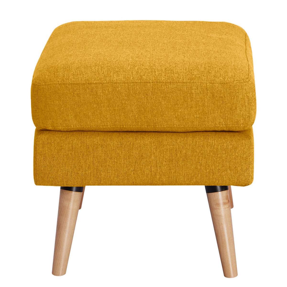 POLSTERHOCKER - Gelb, Holz/Birkenholz (72/47/49cm) - home24