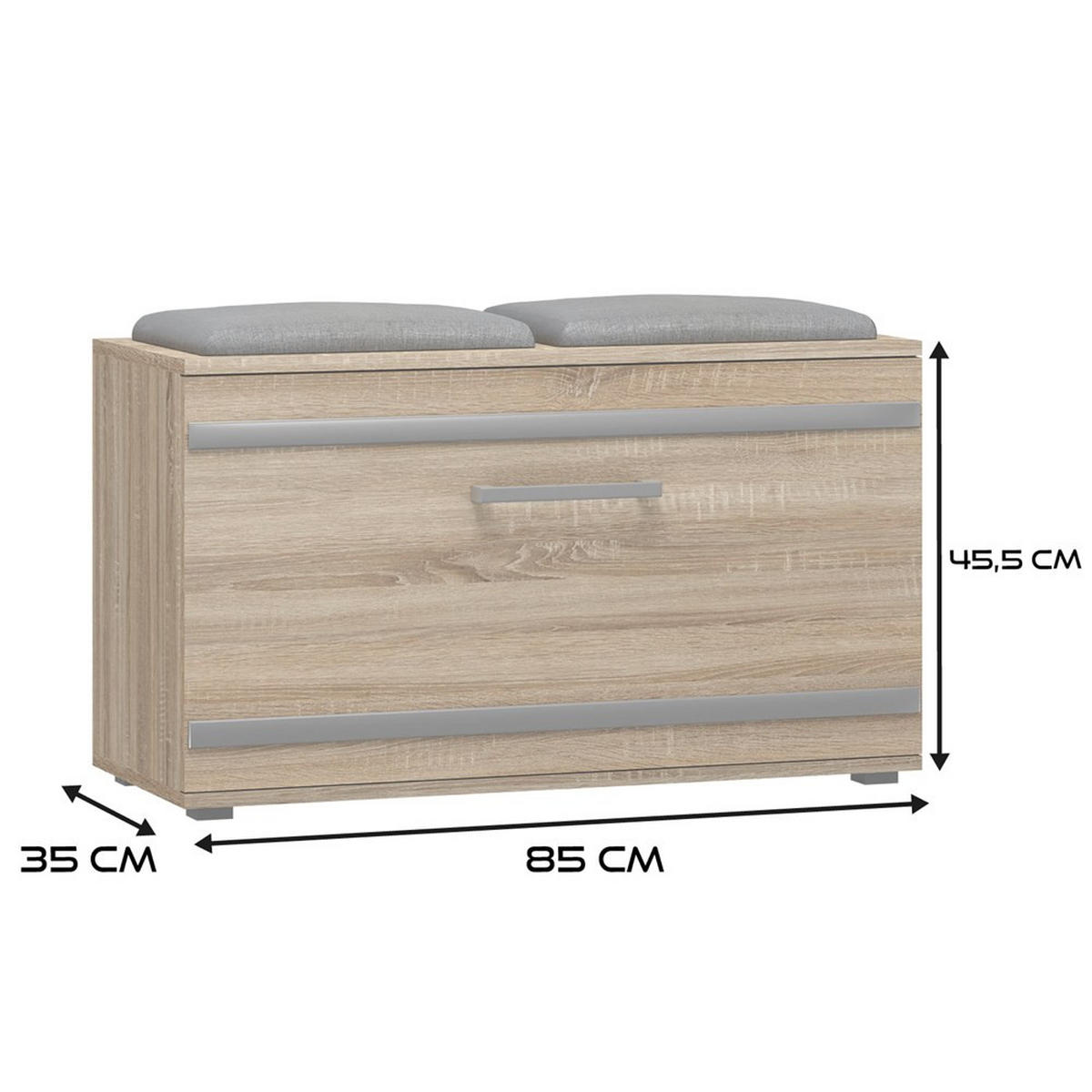 SCHUHSCHRANK Sonoma 85/45/35 - Sonoma Eiche, Holzwerkstoff (85/45/35cm) - RAUMHIRSCH FURNITURE