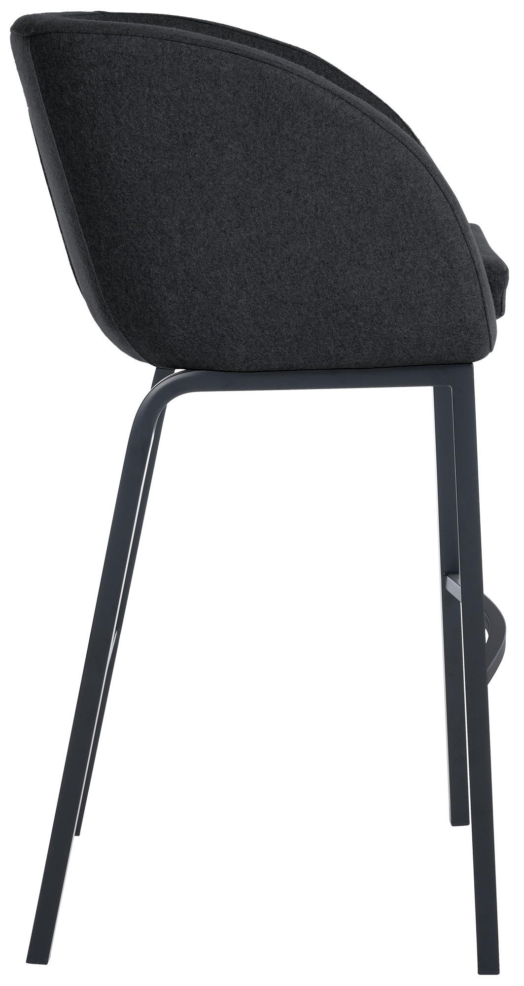 BARHOCKER Filz anthrazit - Anthrazit/Schwarz, Textil/Metall (58/107/54cm) - CLP
