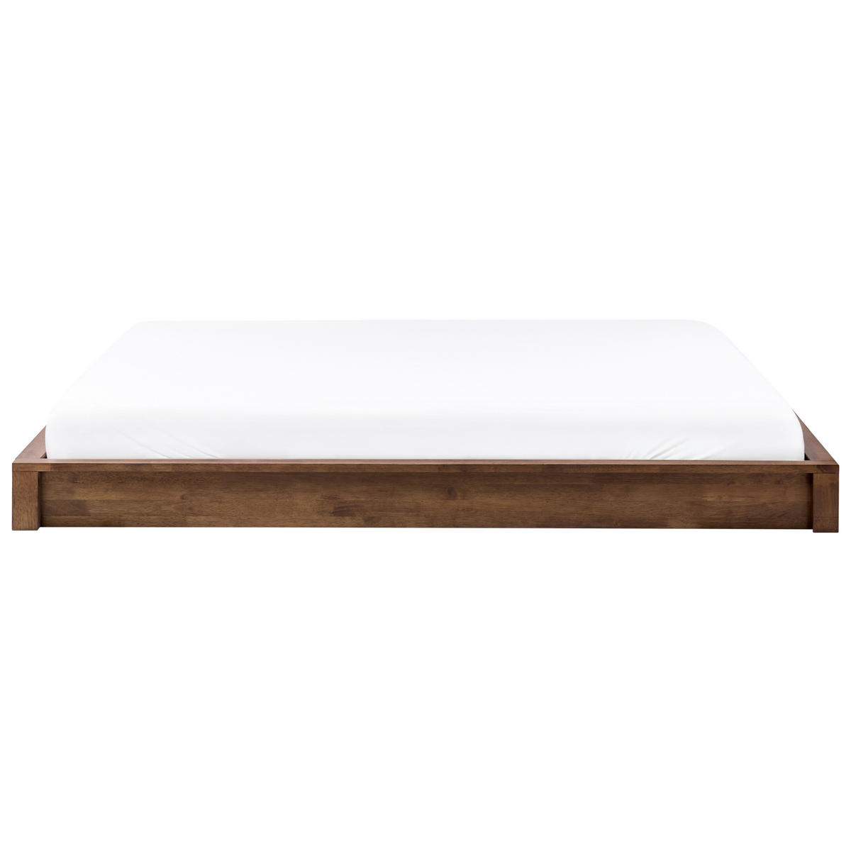 PAT fără tablie 180/200 cm lemn de cauciuc maro închis Antras - maro închis, lemn (180/200cm) - Beliani