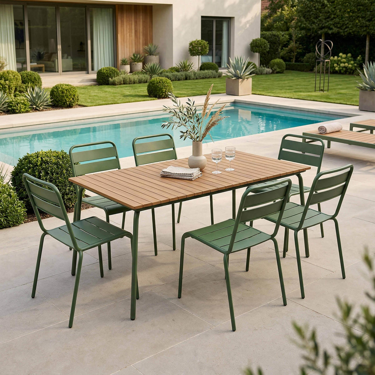 GARTENTISCH, Braun - Braun, Metall (90/160/77cm) - Oviala