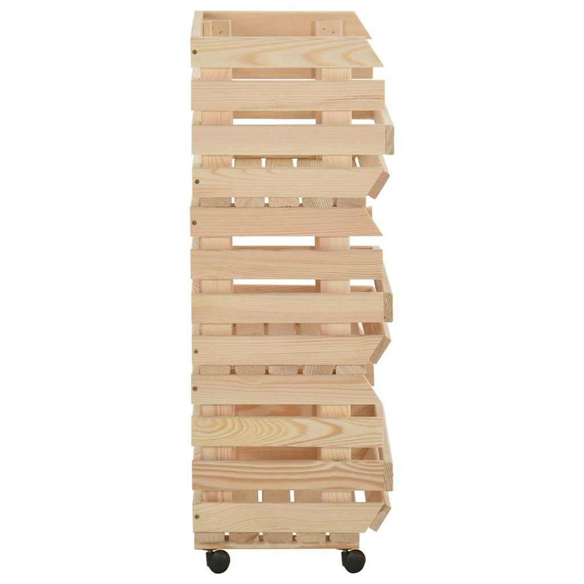 GEMÜSEWAGEN 77/30/80 cm Braun Massivholz Kiefer - Braun, Holz (30/80/77cm) - vidaXL