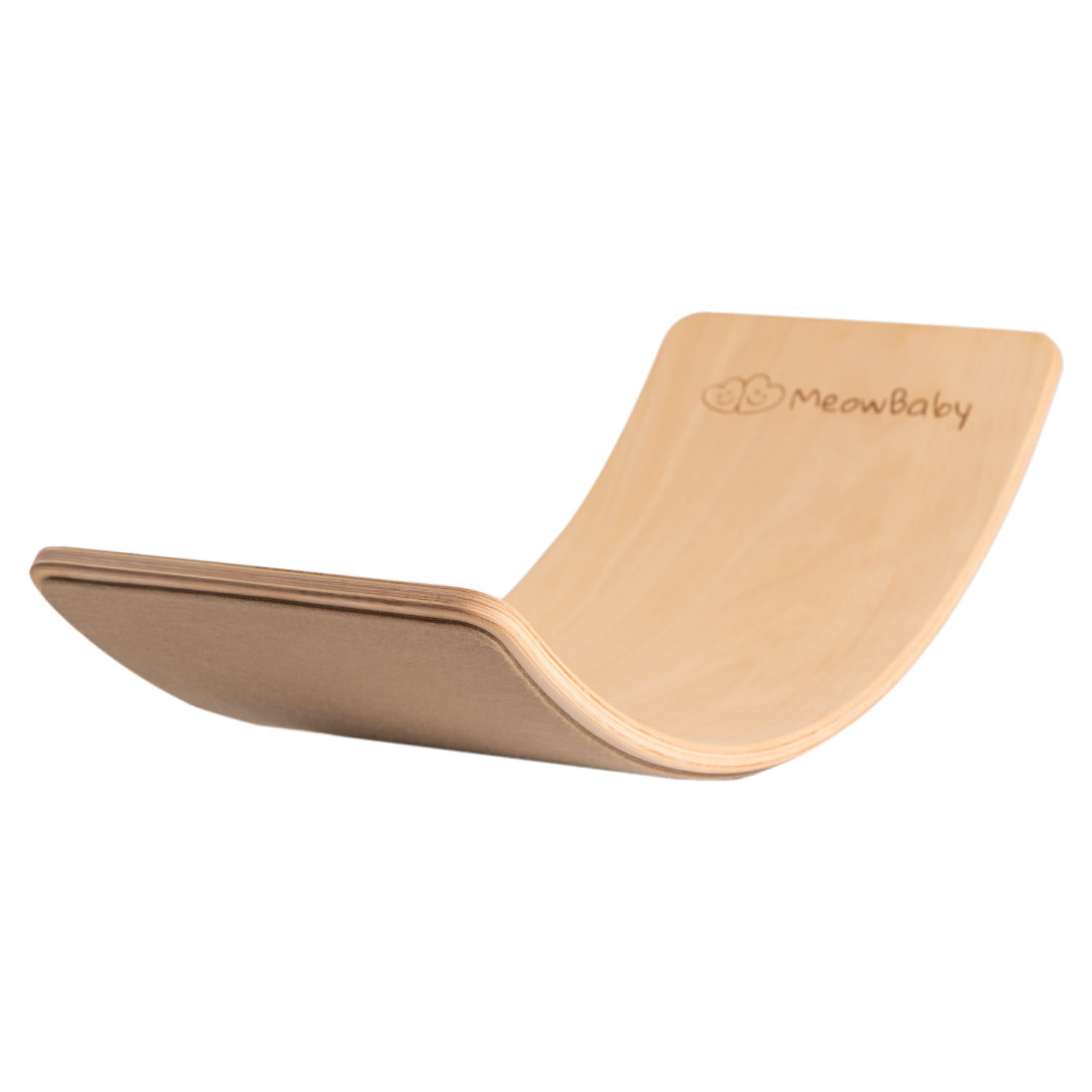 BALANCIERBRETT mit Filz für Kinder 80x30cm, Natur Balance Board, Beige - Beige, Holz (30/18/80cm) - MeowBaby