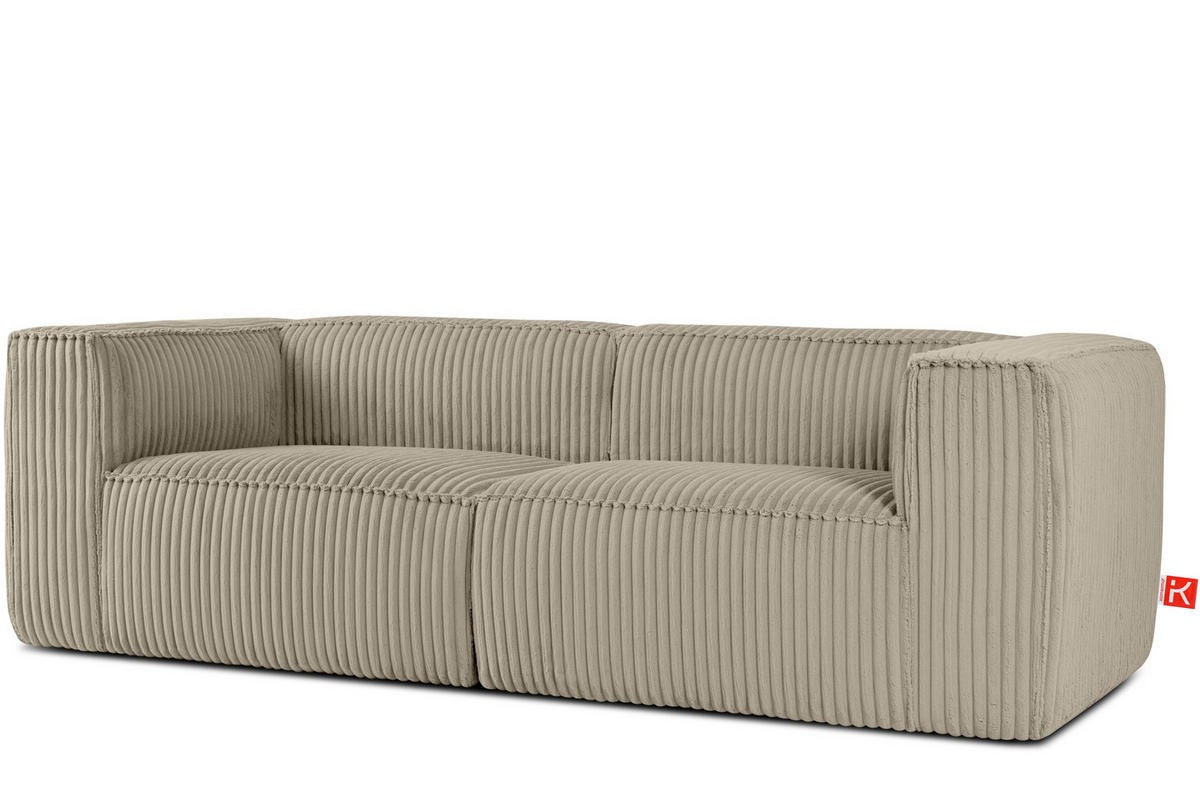 3-SITZER-SOFA FEROX Modern, Cord-Stoff, beige - Beige, Textil (246/73/96cm) - KONSIMO®
