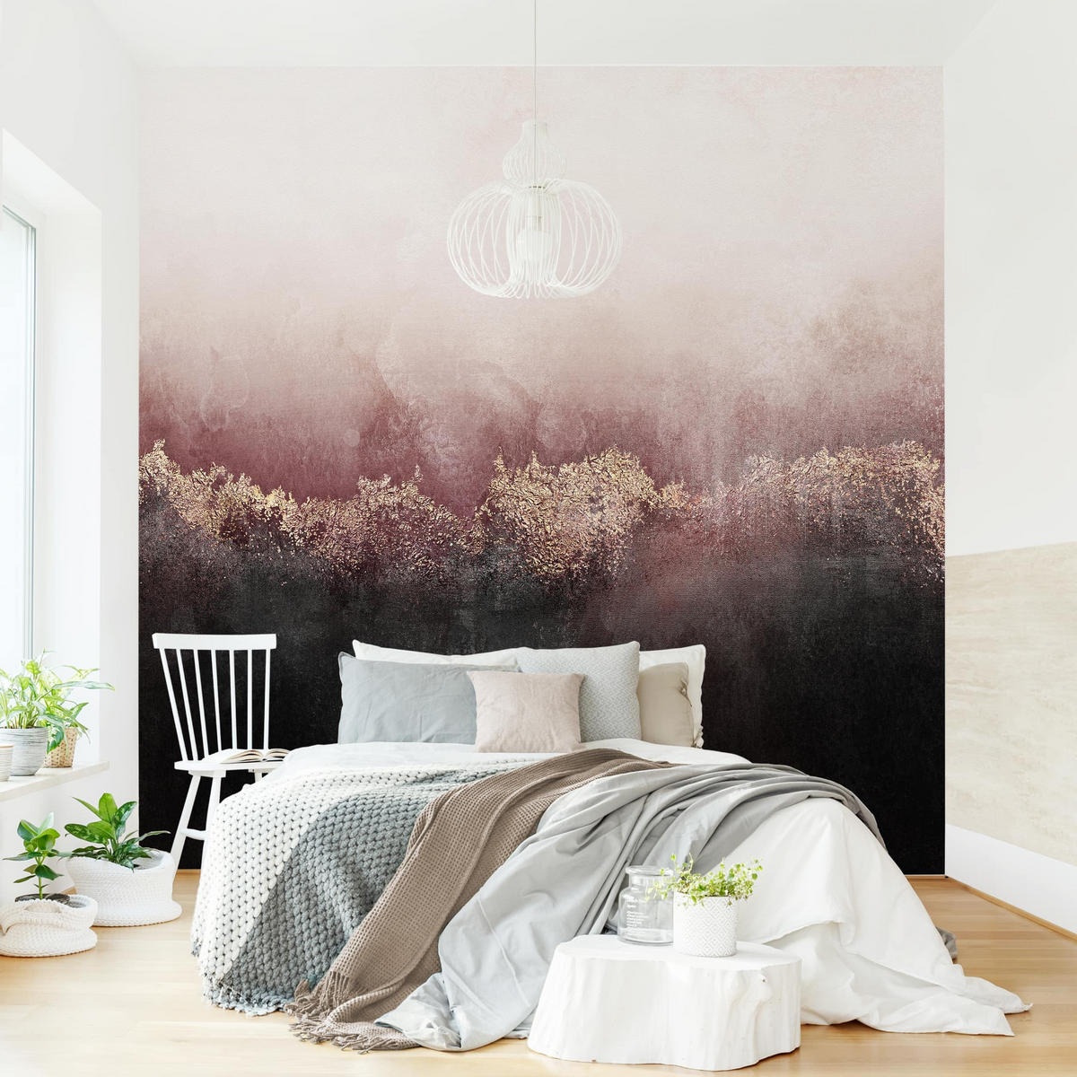 FOTOTAPETE Goldene Dämmerung Rosa 288/288 cm - Rosa, Papier (288/288cm) - Bilderwelten