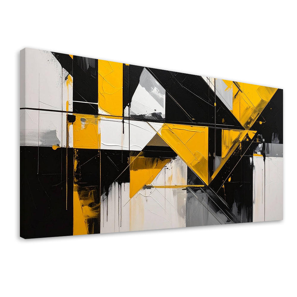 LEINWANDBILD 3D und geometrisch 120x60cm - Gelb, Textil (120/60cm) - Feeby