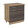 KÜCHENUNTERSCHRANK R-Line Edelgrau 80 cm , AP Eiche - Honigeiche/Eiche Wotan, Holzwerkstoff (80/81.6/60cm) - Vicco