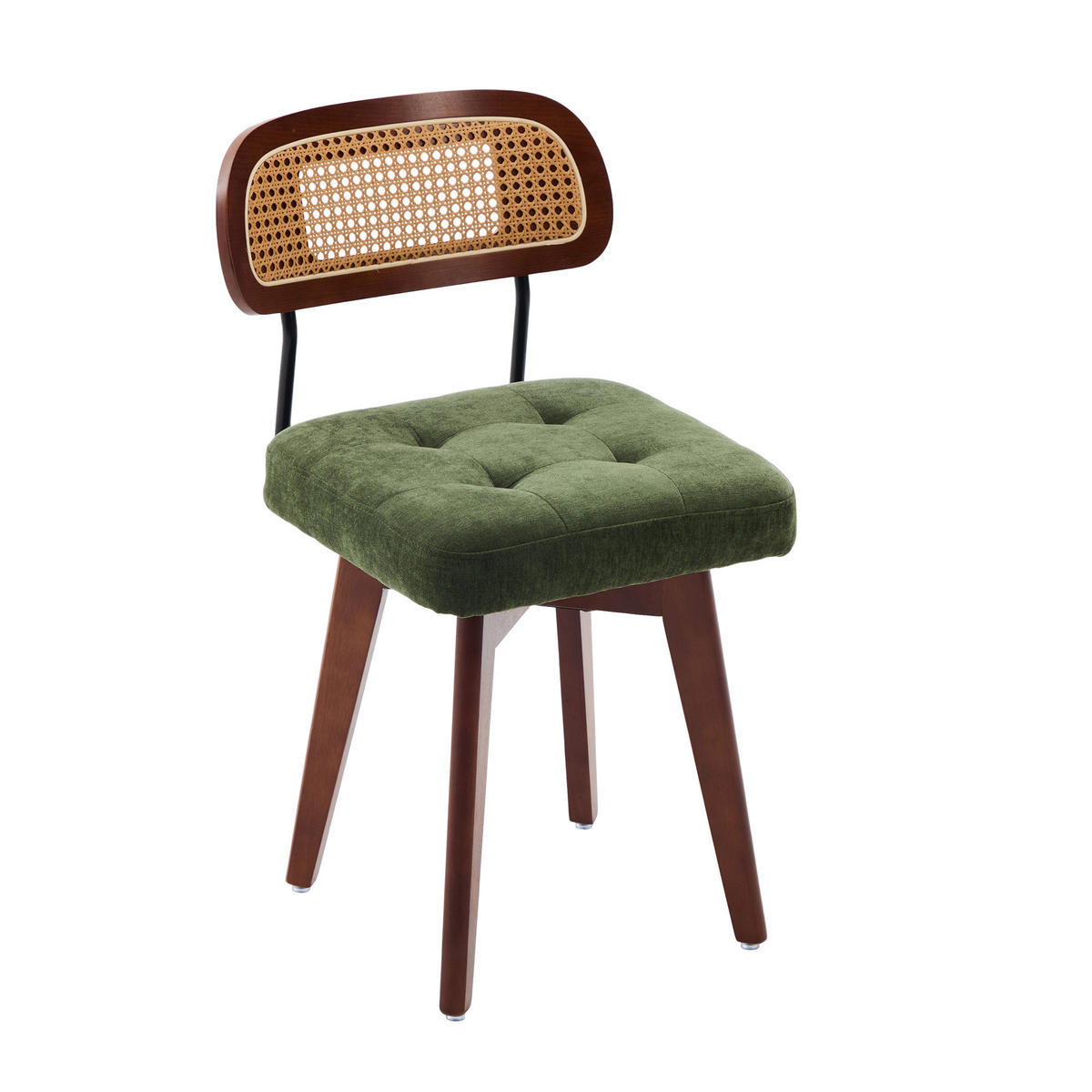 STUHL-SET 2 Stück Rattan 360° drehbar, DE-42279, Grün - Grün, Metall (50/77/43cm) - ComfortXL