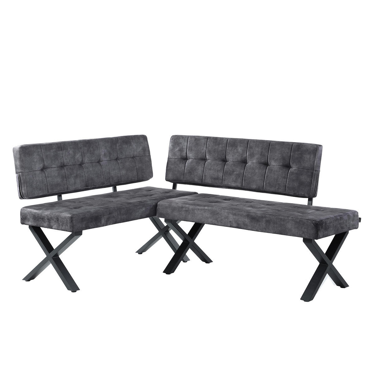 SITZBANK KAREN - Anthrazit, Metall (120/48/56cm) - B&D Home