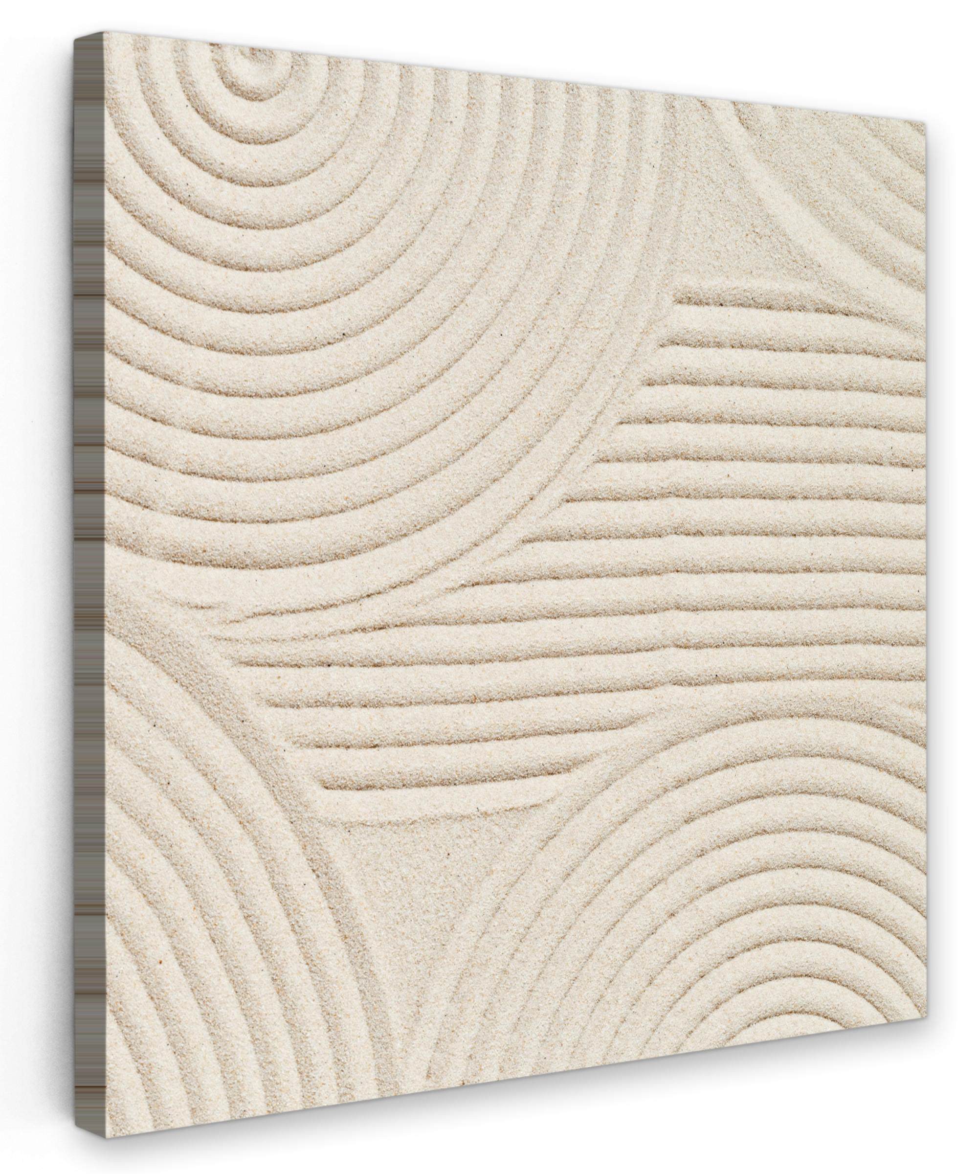 LEINWANDBILD Muster - Abstrakt - Weiß 50x50 cm - Beige, Textil (50/50cm) - MuchoWow