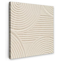 LEINWANDBILD Muster - Abstrakt - Weiß 20x20 cm - Beige, Textil (20/20cm) - MuchoWow