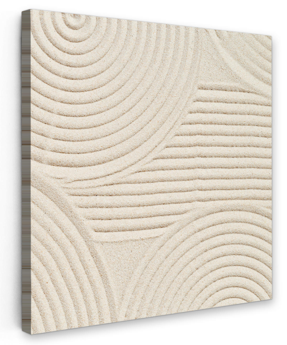 LEINWANDBILD Muster - Abstrakt - Weiß 20x20 cm - Beige, Textil (20/20cm) - MuchoWow