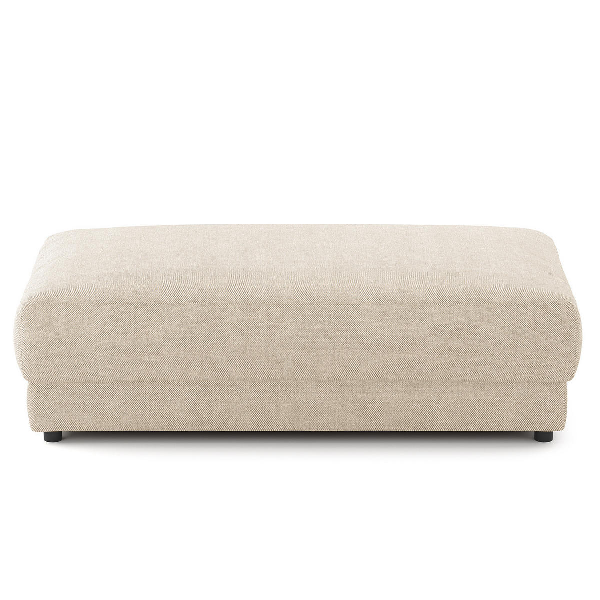 POLSTERHOCKER - rechteckig - Beige/Schwarz, Kunststoff/Textil (134/45/65cm) - home24