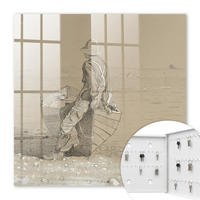SCHLÜSSELBOX Weiß 30x30 cm – Türöffnung nach rechts - Fischer am See - Beige, Metall (30/30/5cm) - TULUP