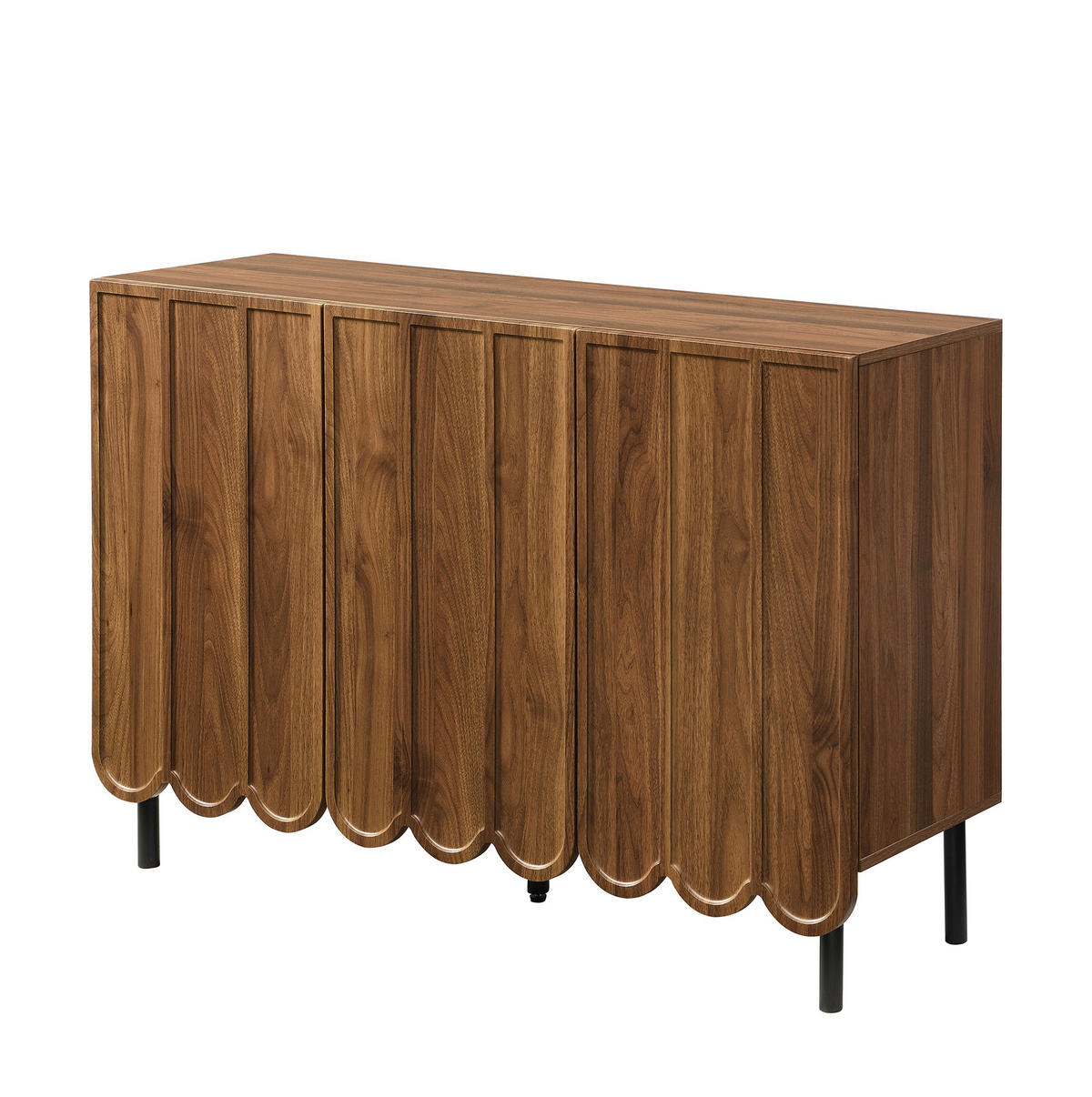 SIDEBOARD 120/35/80 cm Walnussfarben aus MDF mit Wellentüren - Naturfarben, Holzwerkstoff (35/80/120cm) - OKMYHOME