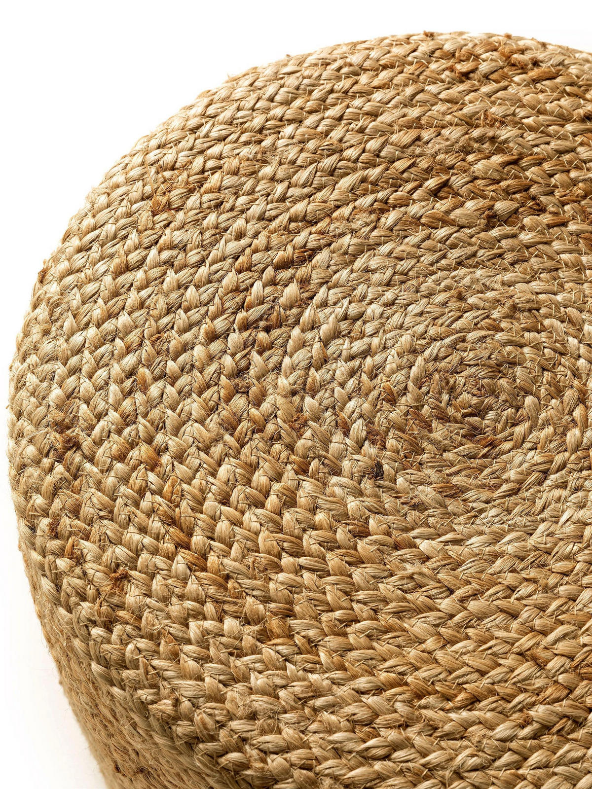 JUTE-POUF handgefertigt Jutta Hellbraun 40x40x40 cm - Hellbraun, Textil (40/40/40cm) - benuta Pure