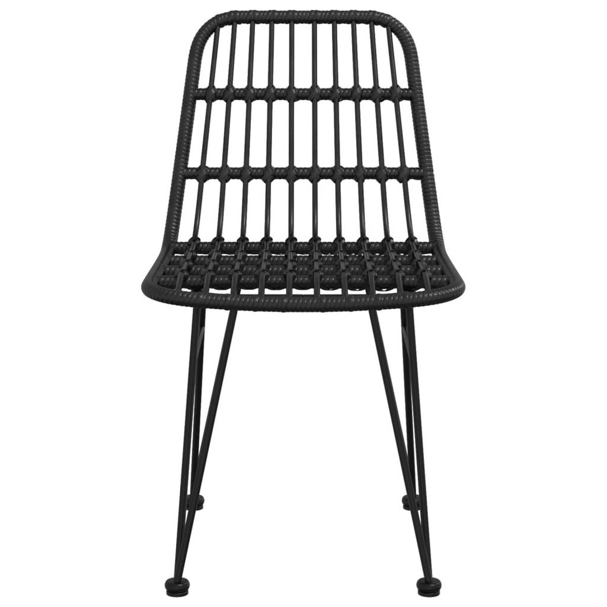 GARTENSTÜHLE 2 Stk. Schwarz 48/62/84 Cm Pe-Rattan - Schwarz, Metall (62/84/48cm) - vidaXL