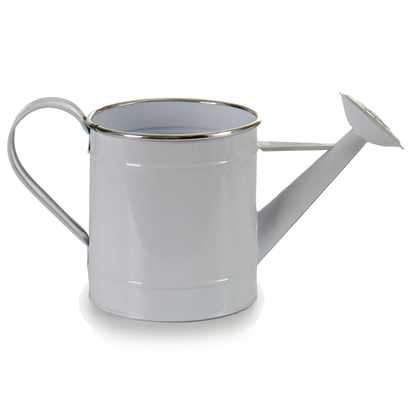 BLUMENTOPF Gießkanne Metall Weiß 18 cm - Weiß, Metall (15.7/18cm)